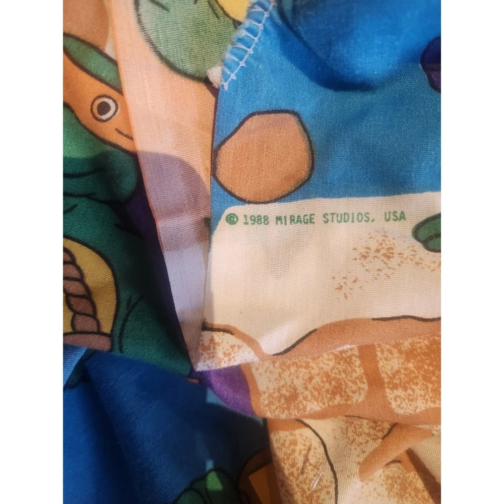 Vintage Teenage Mutant Ninja Turtles Full Size Fitted Sheet / 1988 TMNT